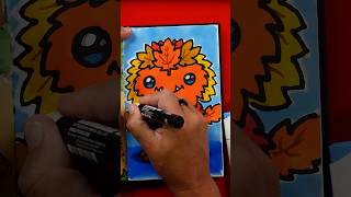 Sketchbook challenge - draw a fall leaf monster #artforkidshub 