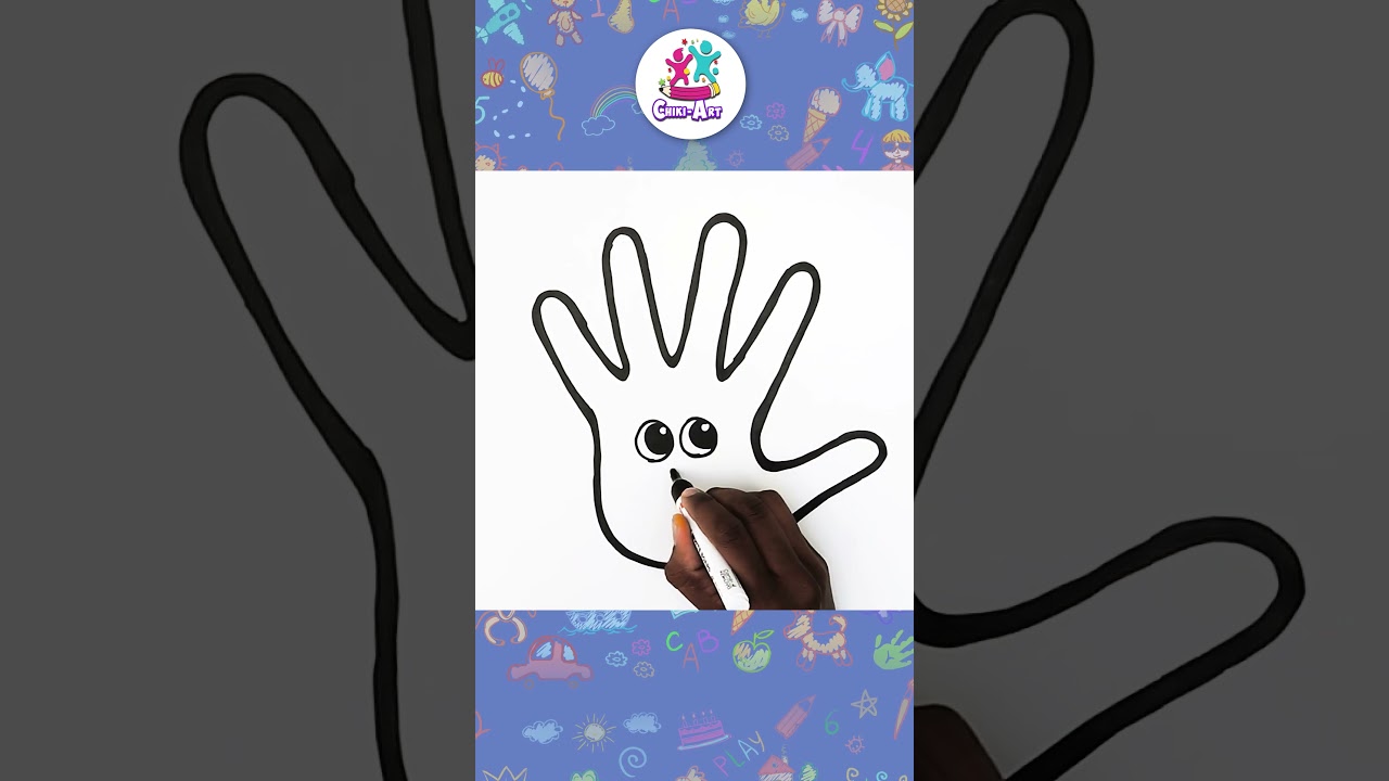 🌈How To Draw A Hand🖐️Step By Step Drawing #shorts #chikiart #hooplakidzhowto